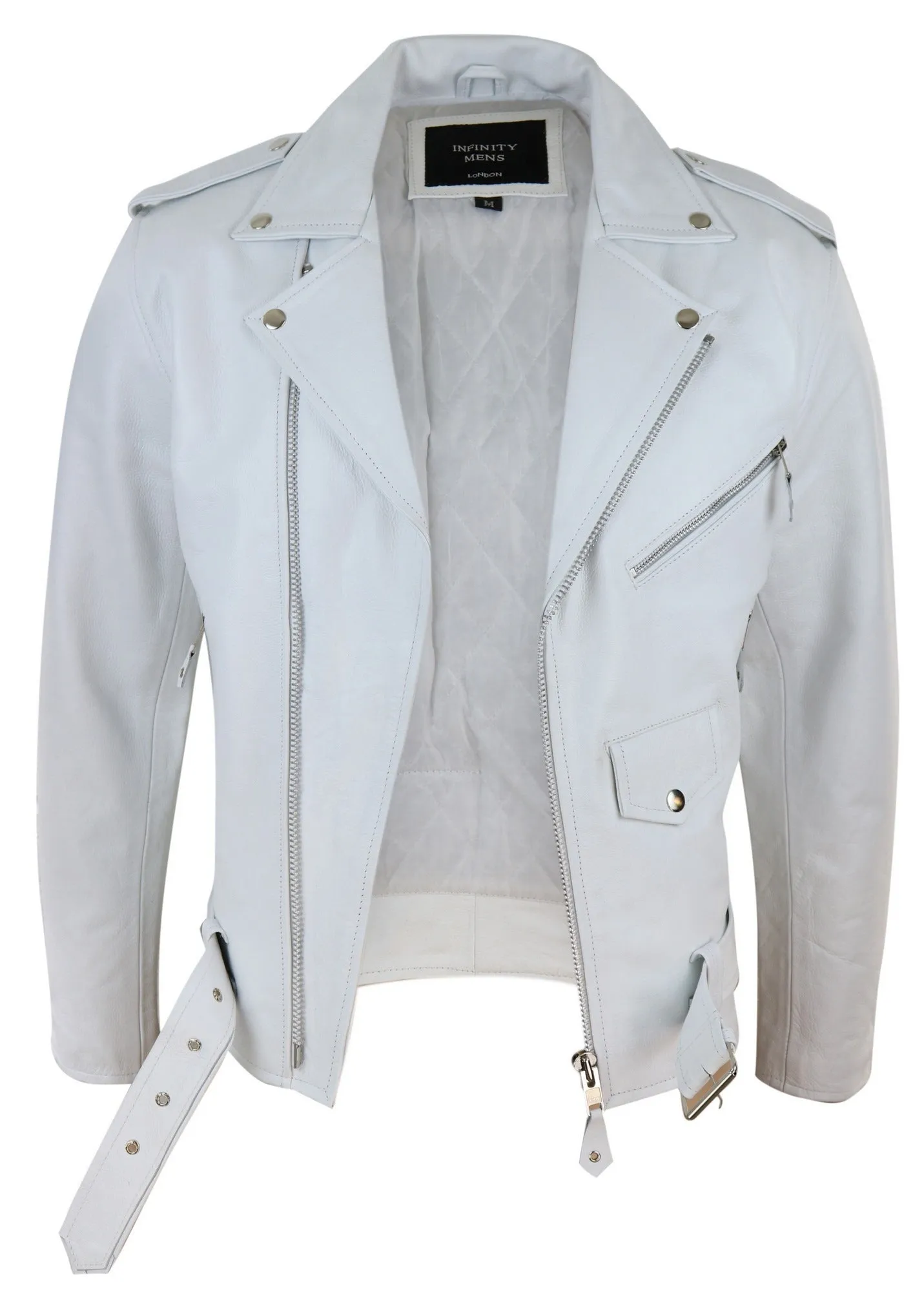Cowide Biker Jacket Cross Zip Classic Brando Grease