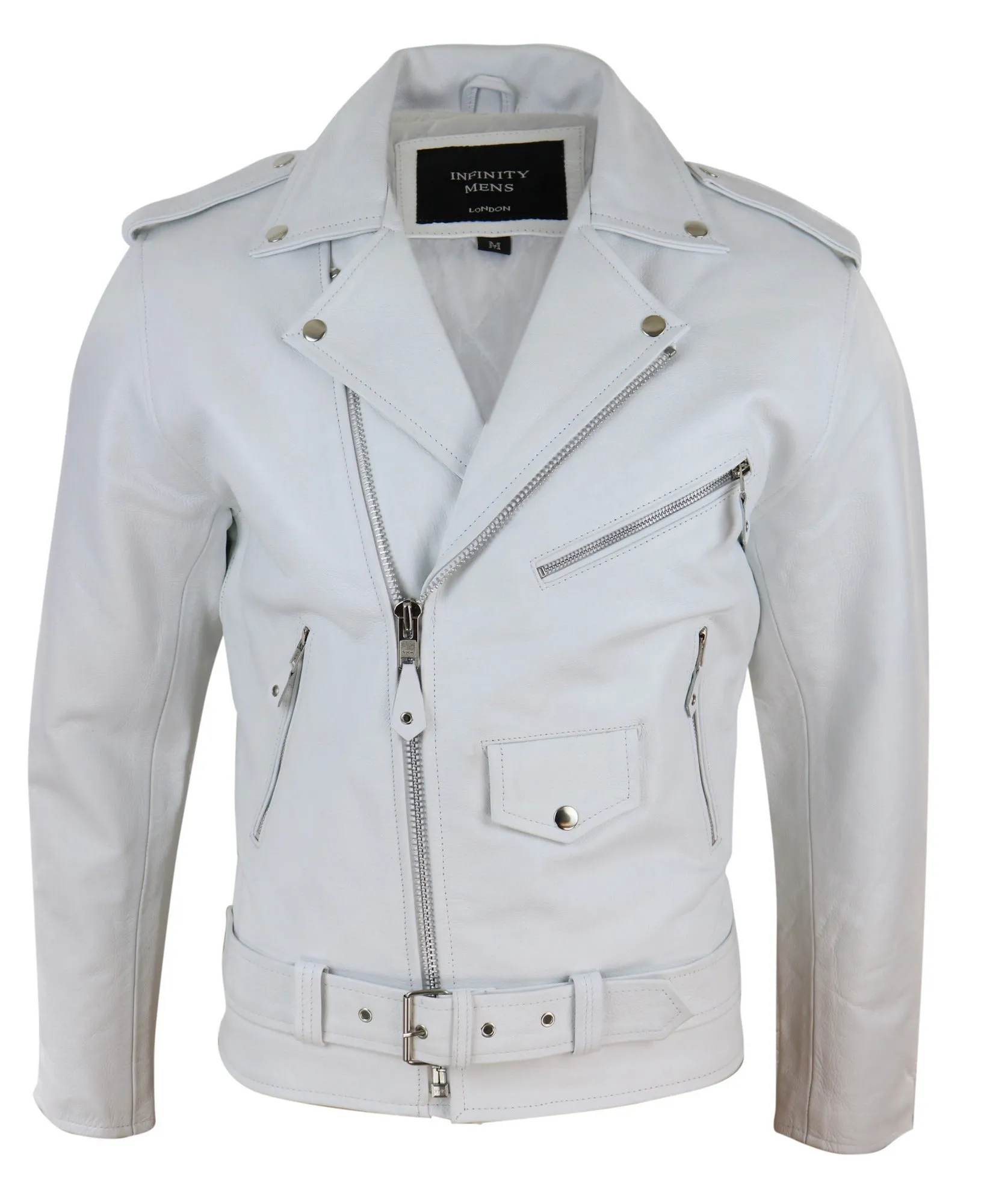 Cowide Biker Jacket Cross Zip Classic Brando Grease