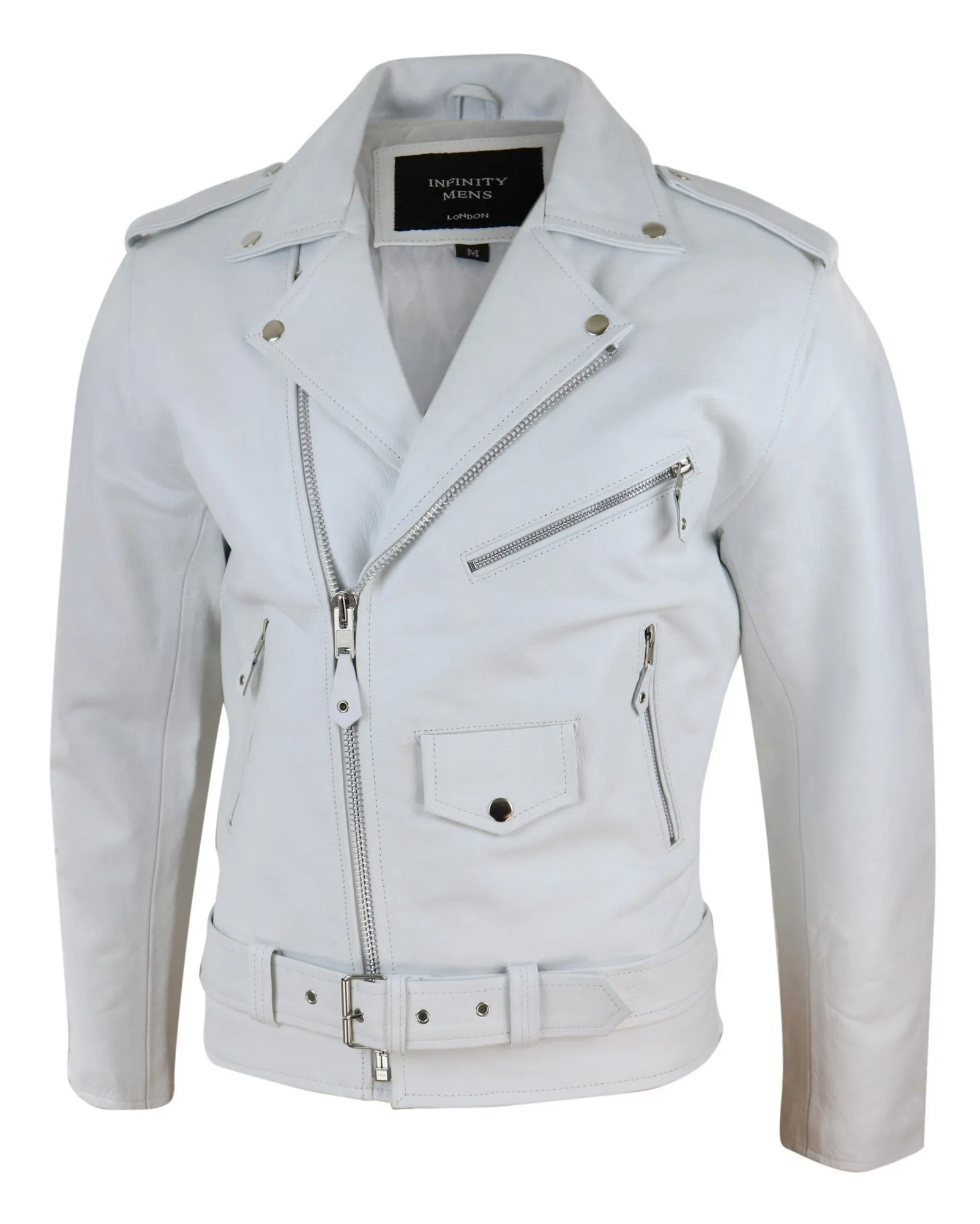 Cowide Biker Jacket Cross Zip Classic Brando Grease