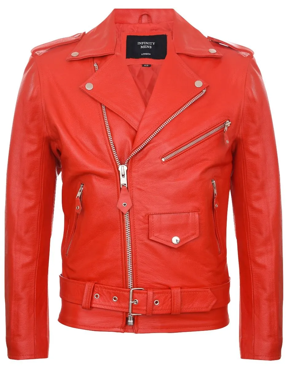 Cowide Biker Jacket Cross Zip Classic Brando Grease
