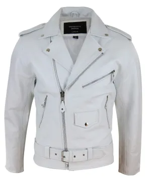 Cowide Biker Jacket Cross Zip Classic Brando Grease