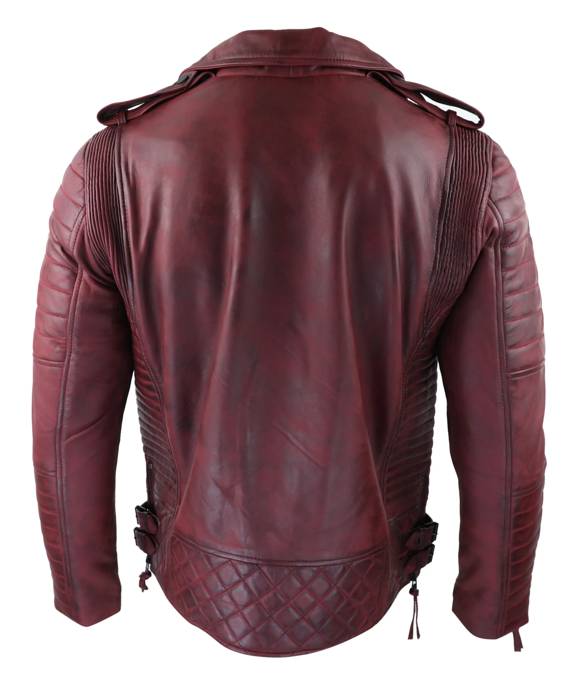 Cross Zip Biker Leather Jacket