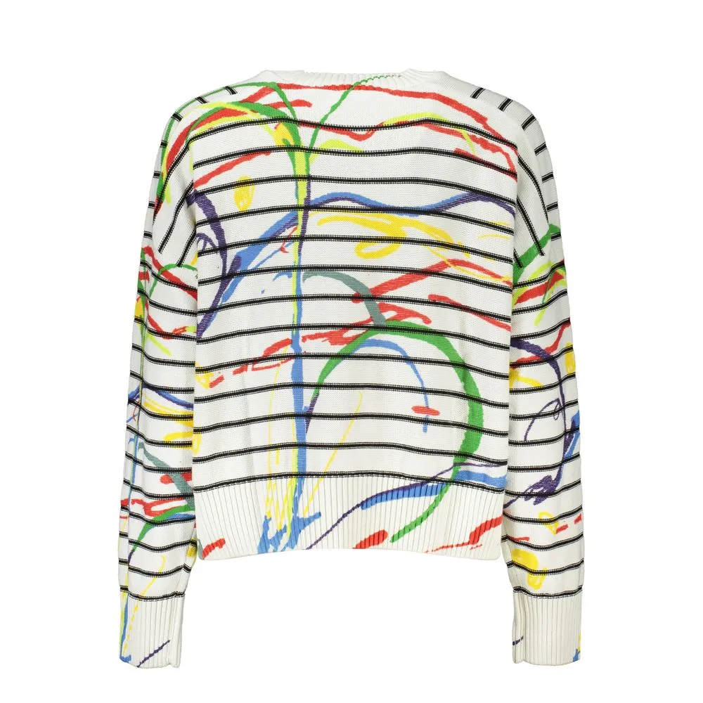 Desigual Chic Contrast Detail Crew Neck Women's Sweater