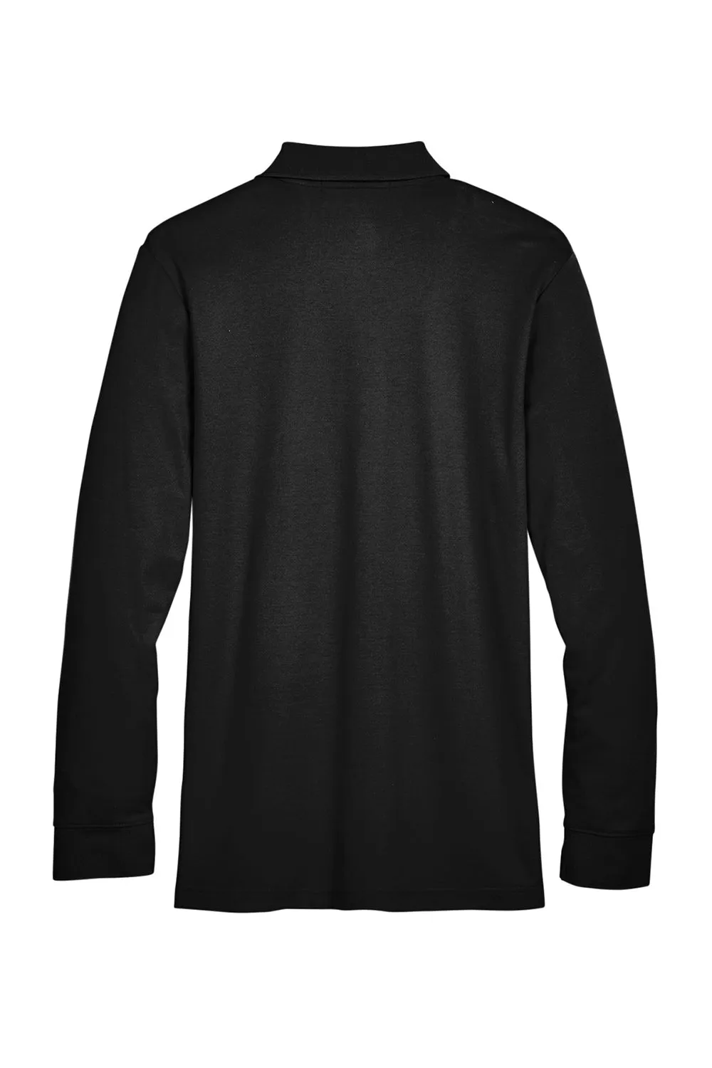 Devon & Jones Mens CrownLux Performance Moisture Wicking Long Sleeve Polo Shirt - Black