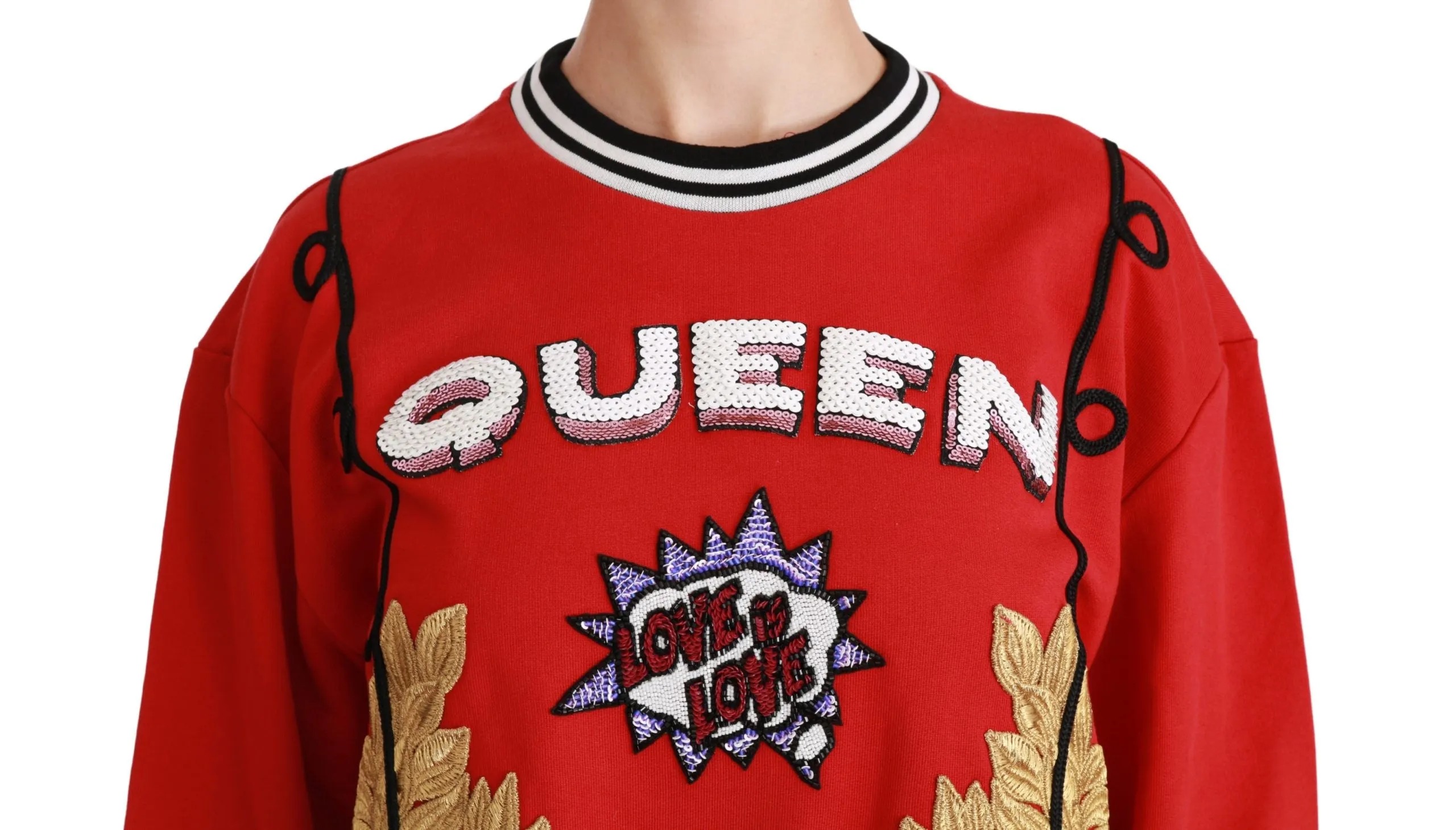 Dolce & Gabbana Radiant Sequined Crew Neck Women's Sweater