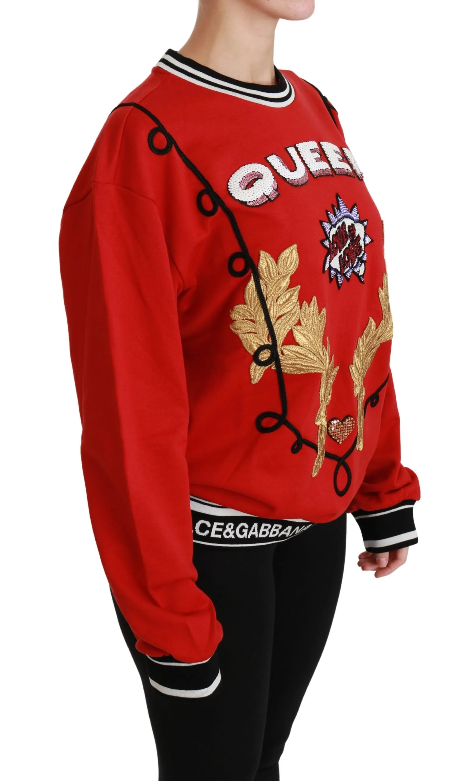 Dolce & Gabbana Radiant Sequined Crew Neck Women's Sweater