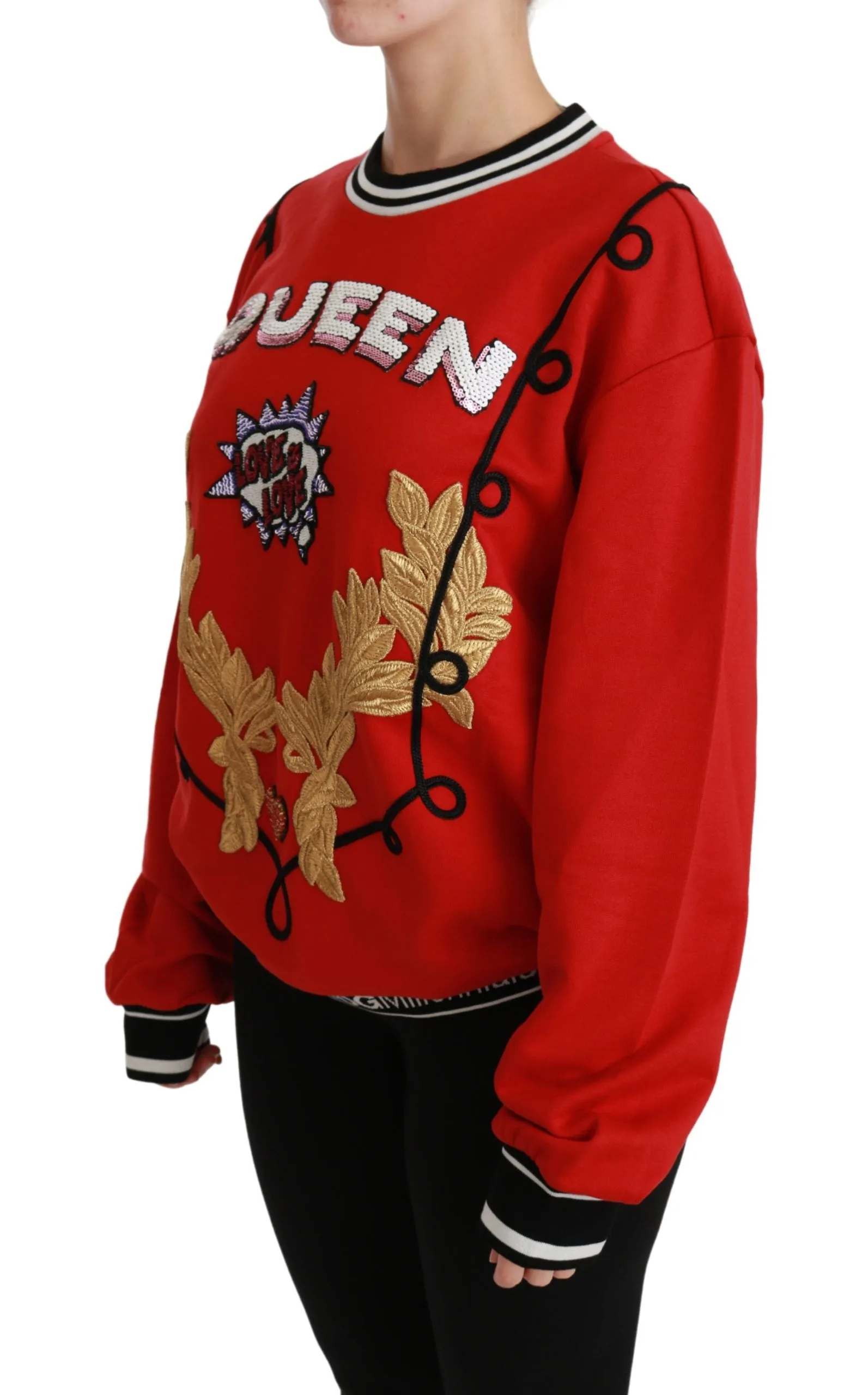 Dolce & Gabbana Radiant Sequined Crew Neck Women's Sweater
