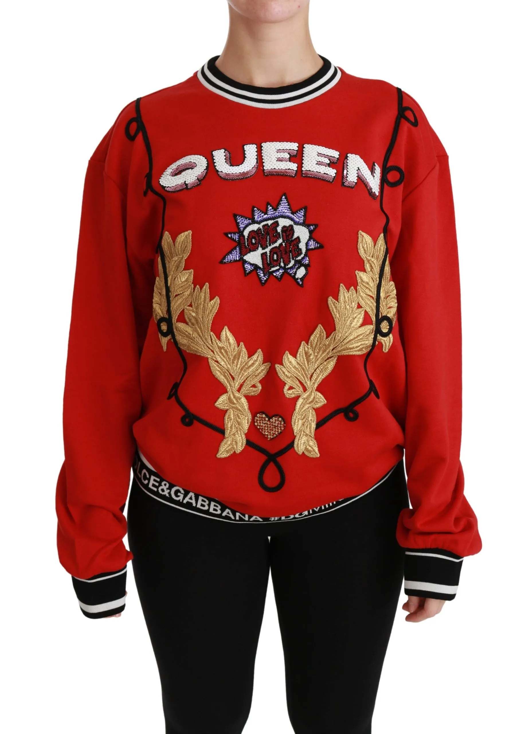 Dolce & Gabbana Radiant Sequined Crew Neck Women's Sweater