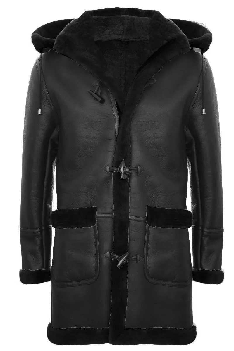 Duffle Shearling Sheepskin Duffle Coat Hood