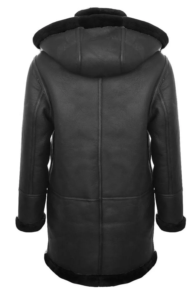 Duffle Shearling Sheepskin Duffle Coat Hood