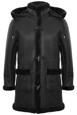 Duffle Shearling Sheepskin Duffle Coat Hood