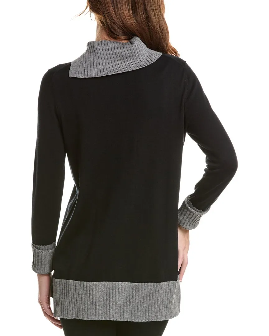 Edinburgh Knitwear Folded Neck Longline Sweater