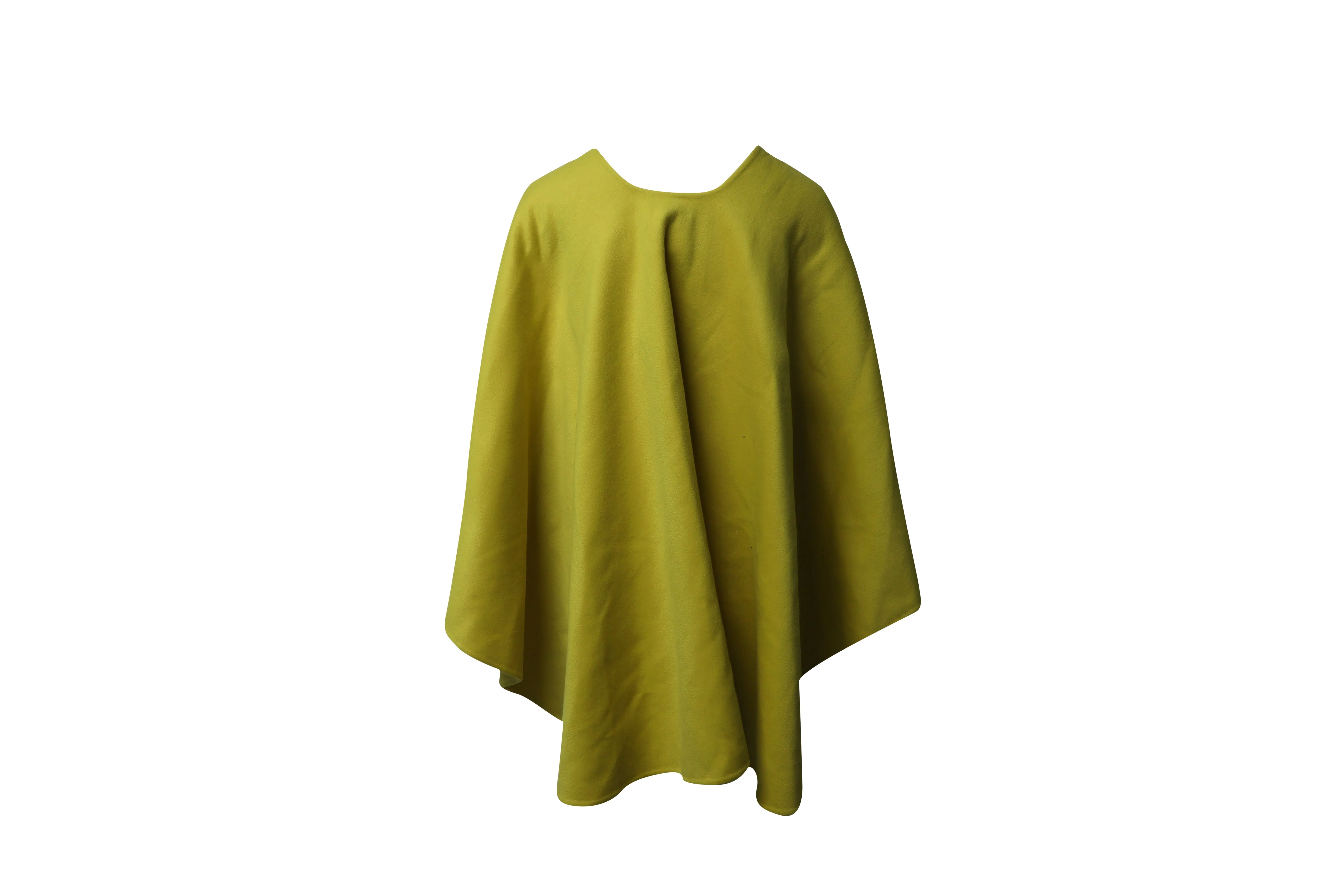 Ermanno Scervino Wide Sleeve Cape-Coat in Yellow Wool