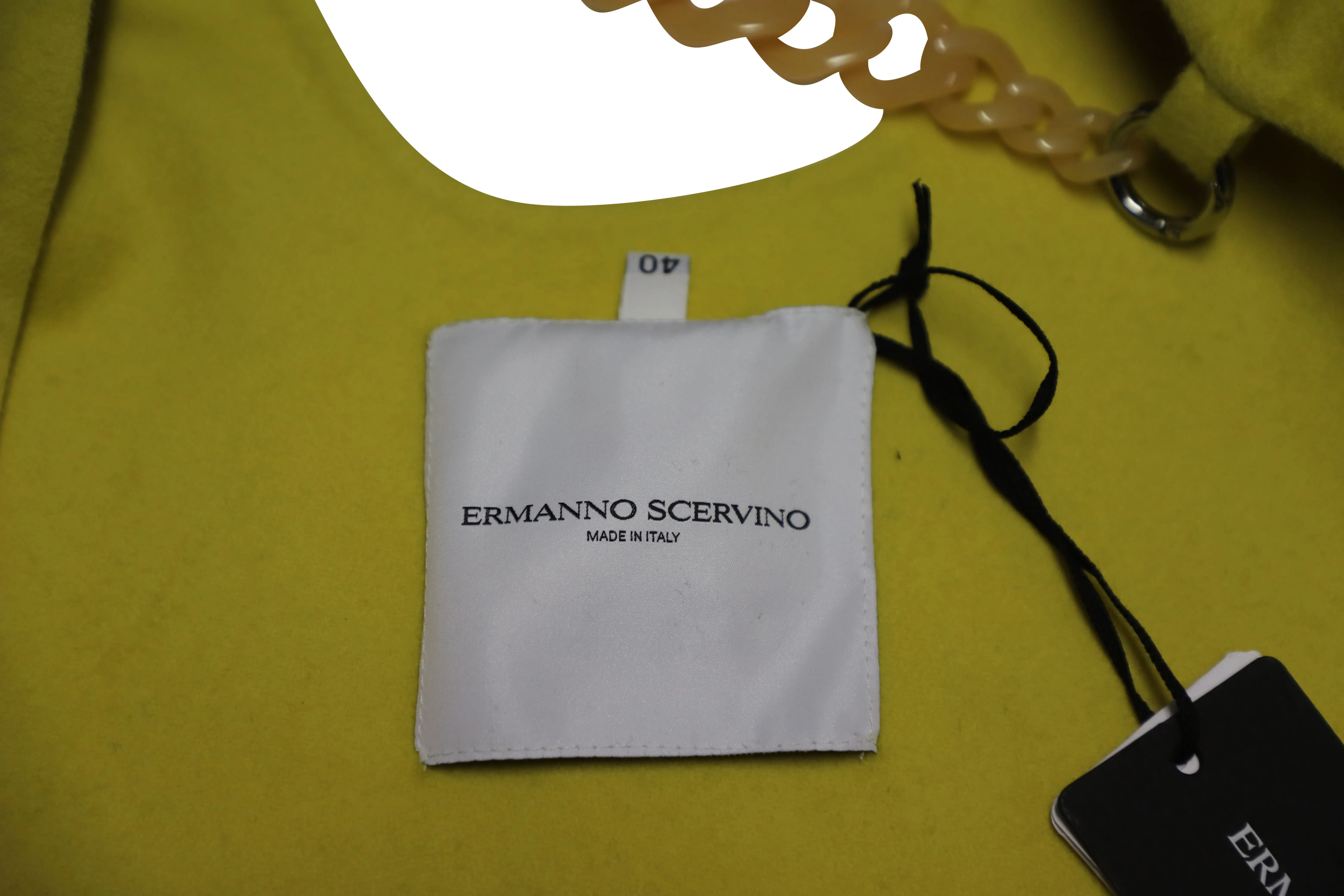 Ermanno Scervino Wide Sleeve Cape-Coat in Yellow Wool
