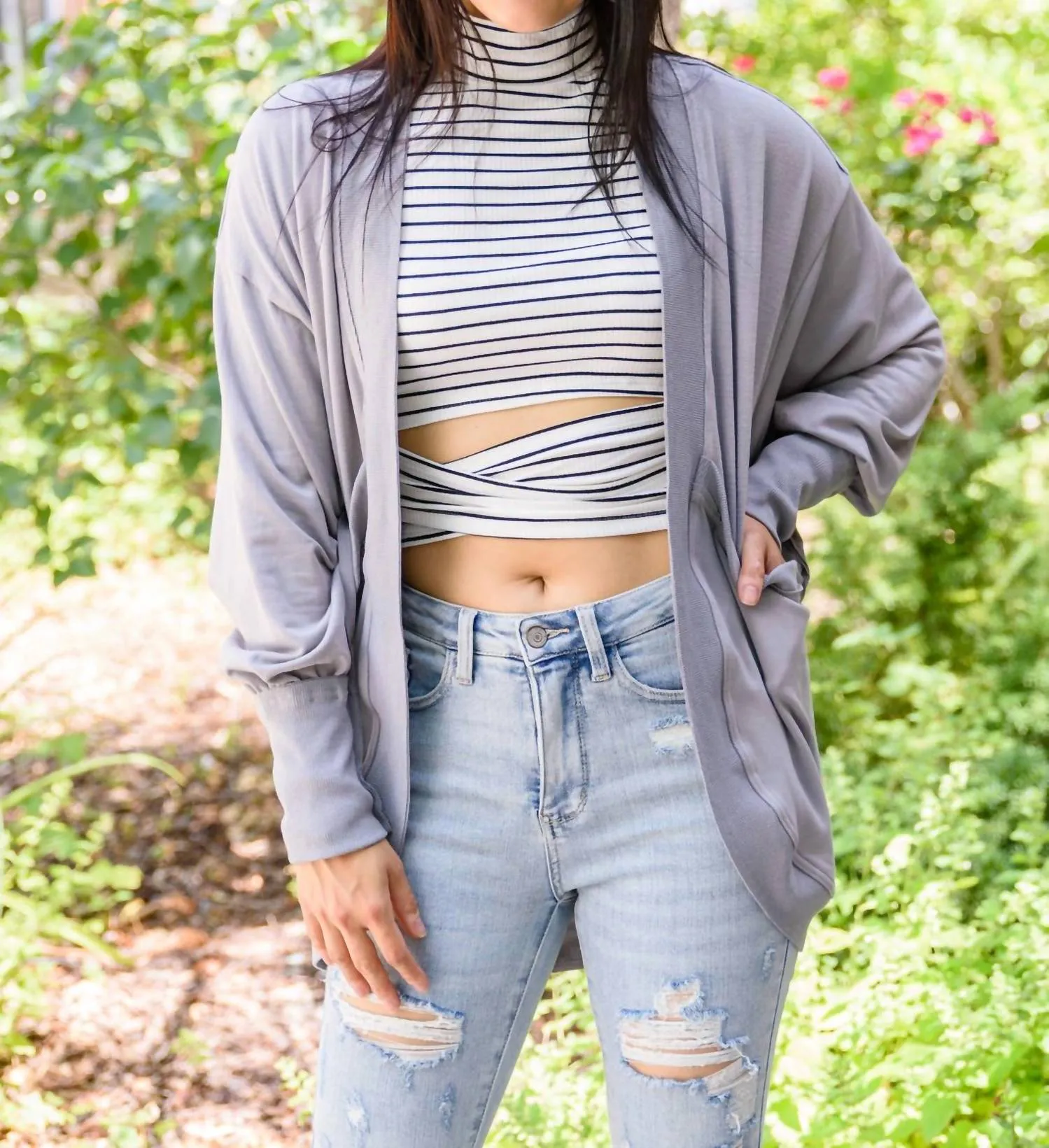 Feel Good Cardigan In Grey