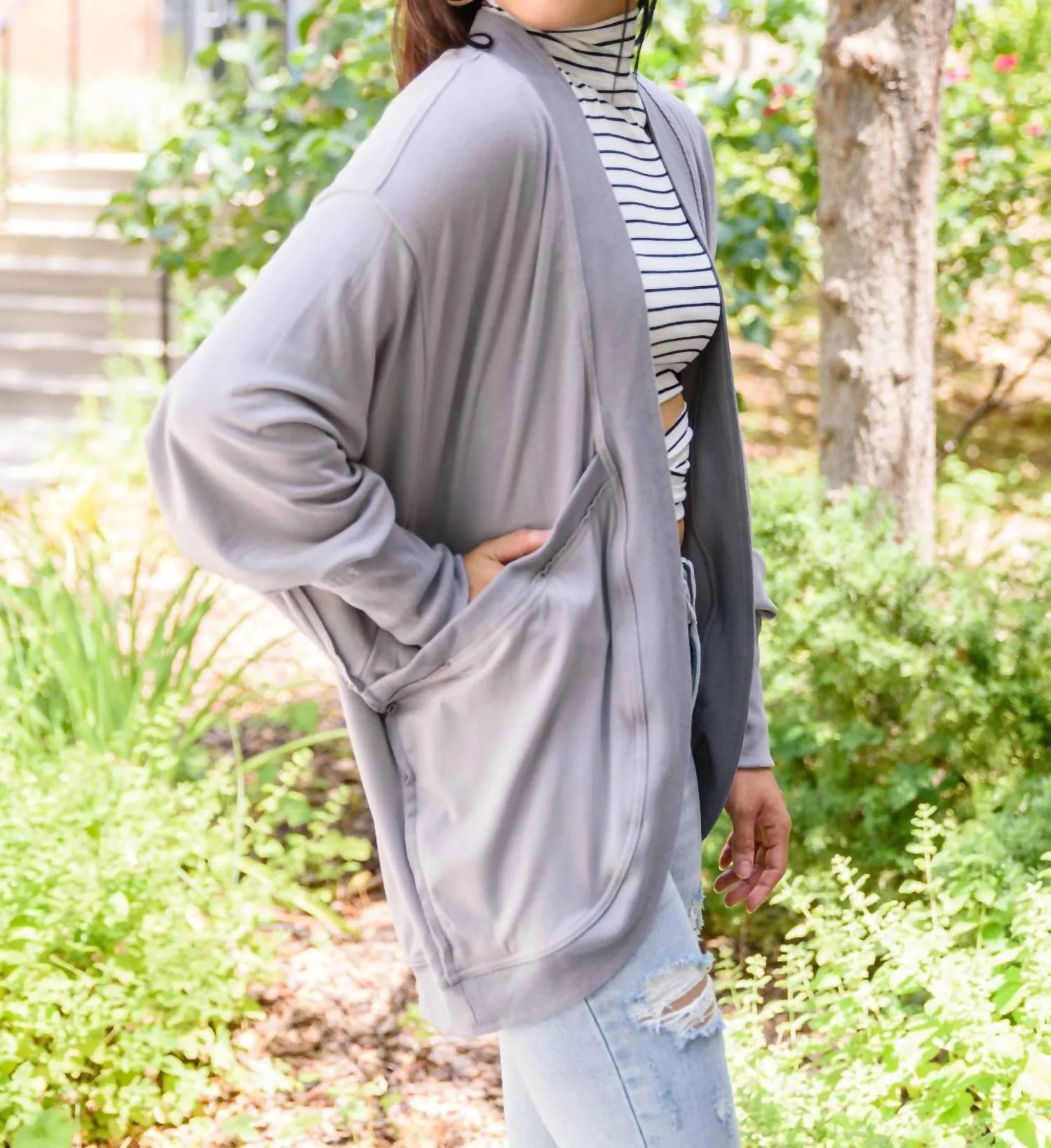 Feel Good Cardigan In Grey