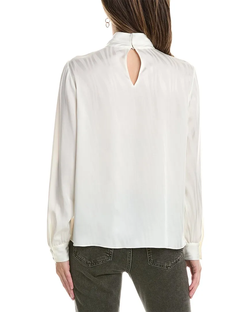 FRAME Denim Knotted Mock Neck Top
