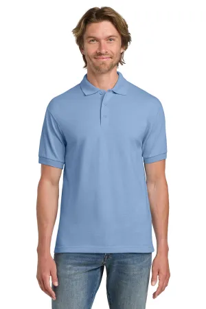 Gildan Mens DryBlend Moisture Wicking Short Sleeve Polo Shirt - Light Blue