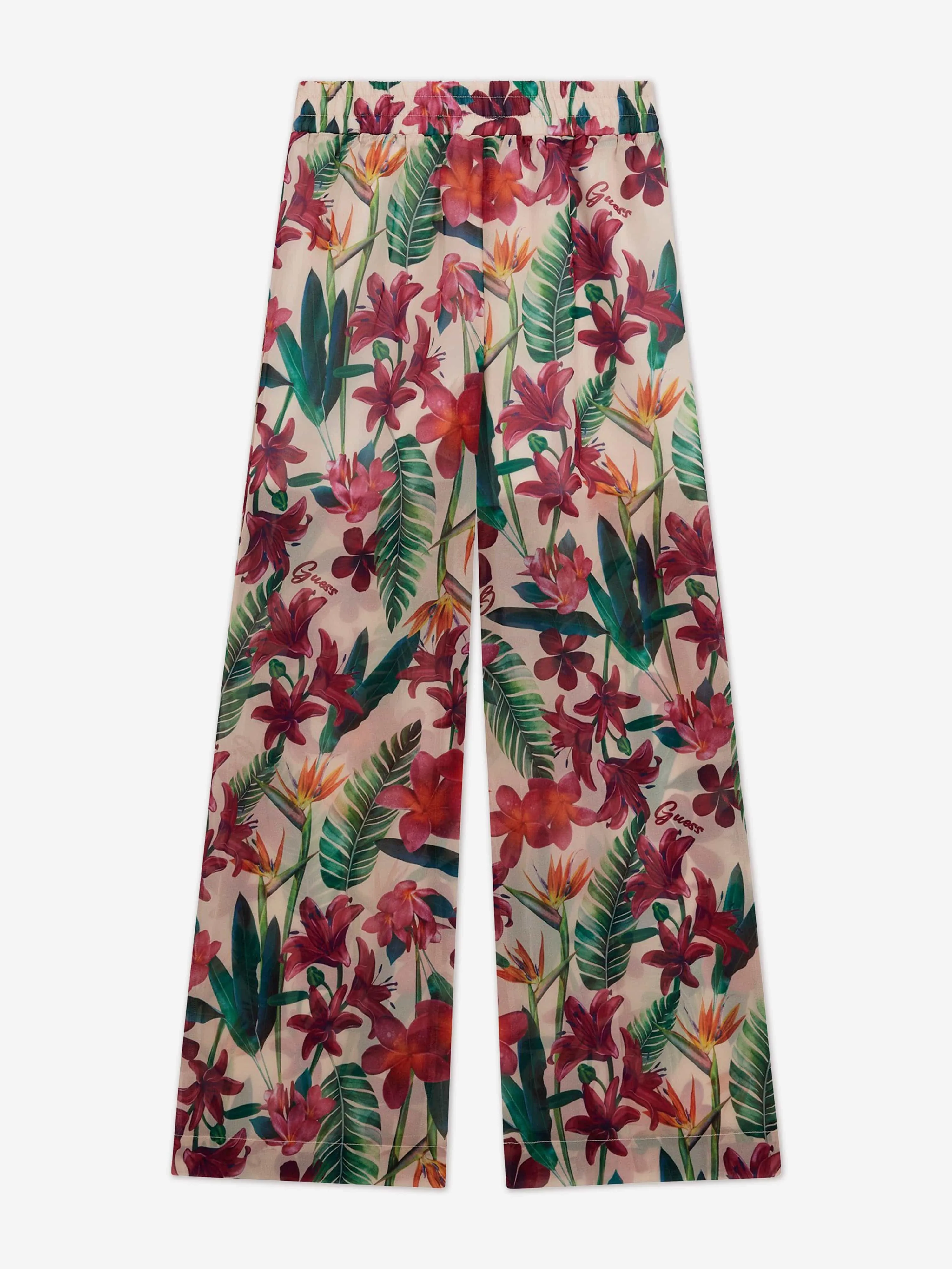 Girls Chiffon Floral Palazzo Pants in Multicolour