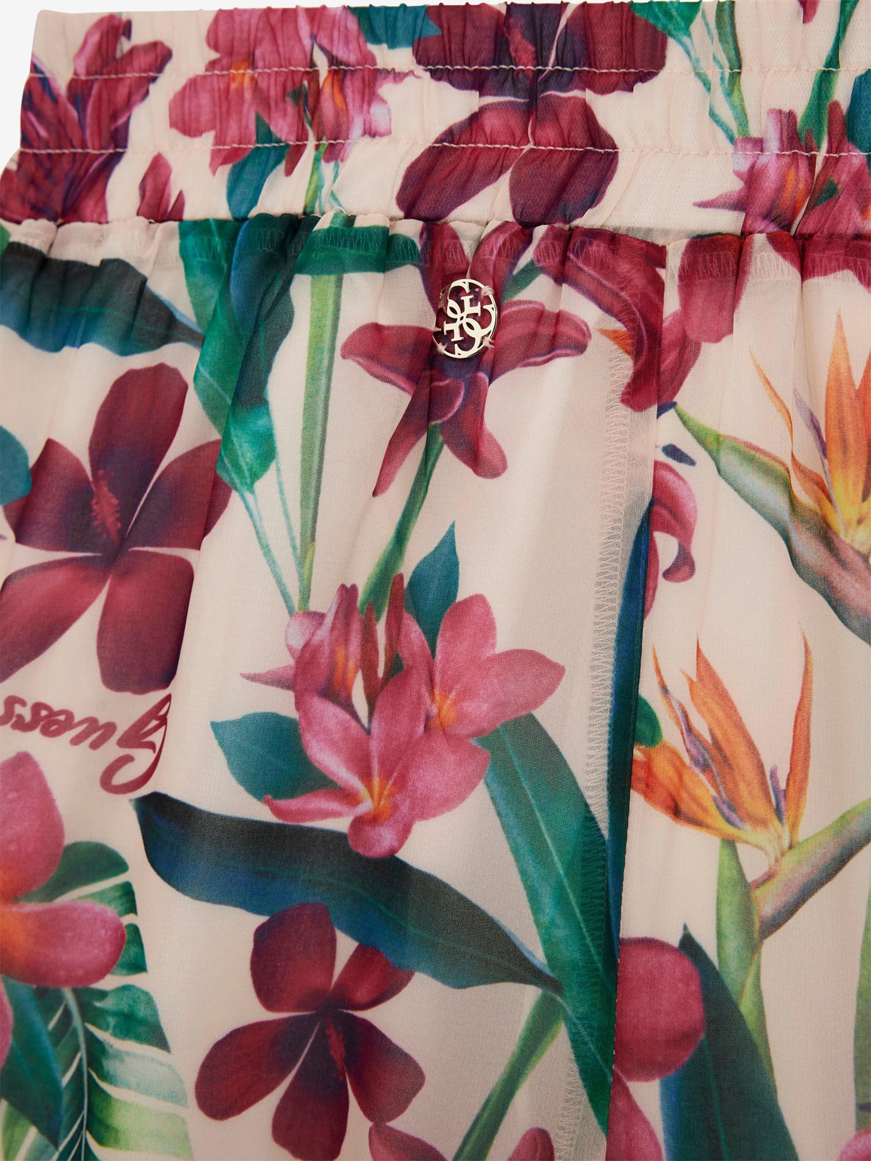 Girls Chiffon Floral Palazzo Pants in Multicolour