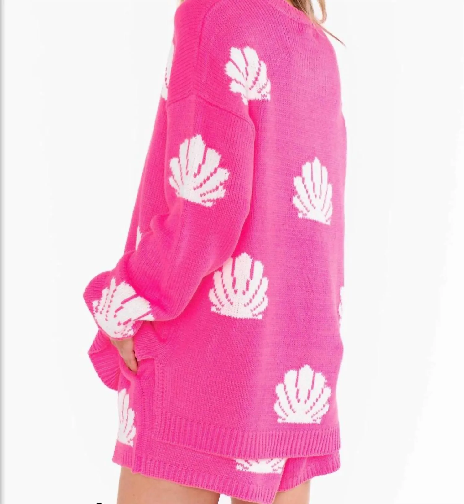 Go To Sweater In Hot Pink Shell