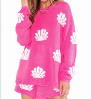 Go To Sweater In Hot Pink Shell