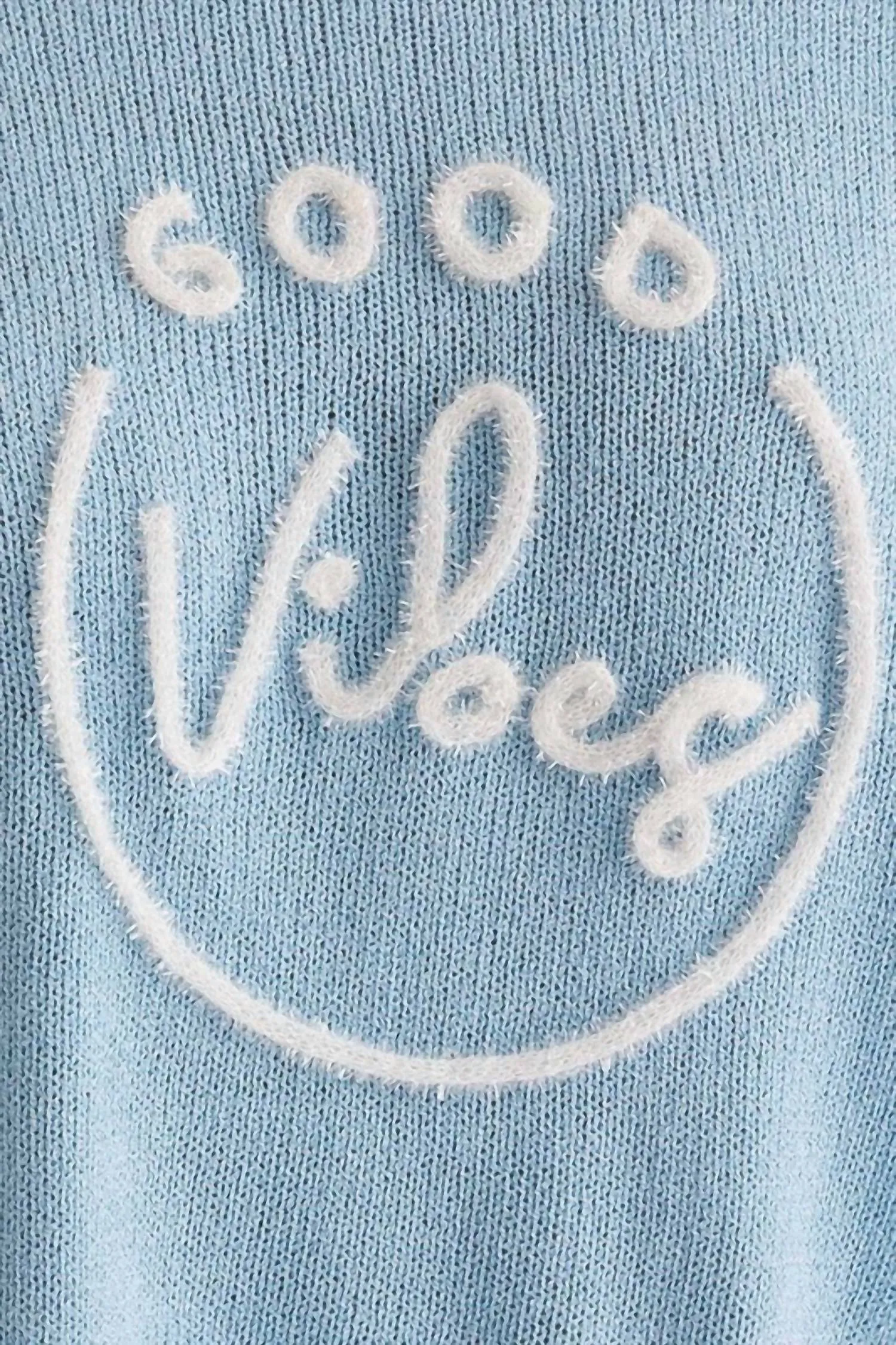 Good Vibes Sweater In Light Blue