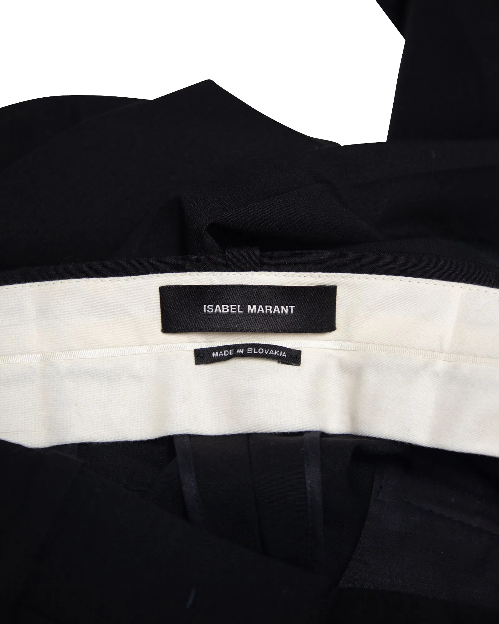 Isabel Marant Cropped Tailored Trousers in Black Wool