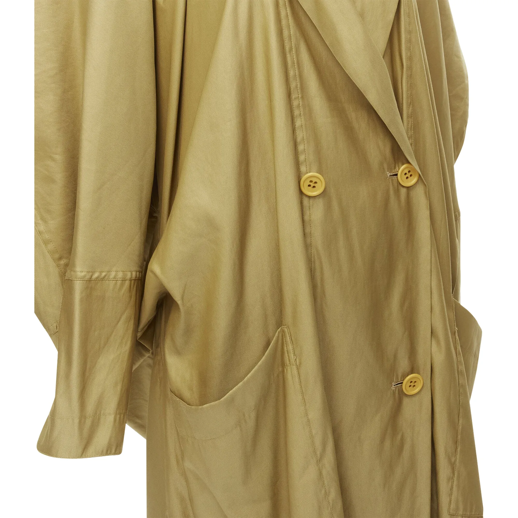 Issey Miyake parachute draped back trench coat