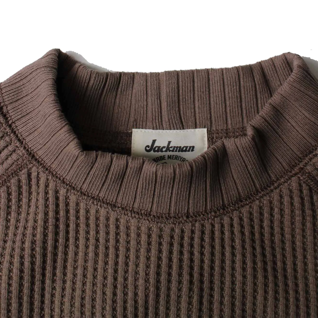 Jackman Waffle Mid-Neck Taupe