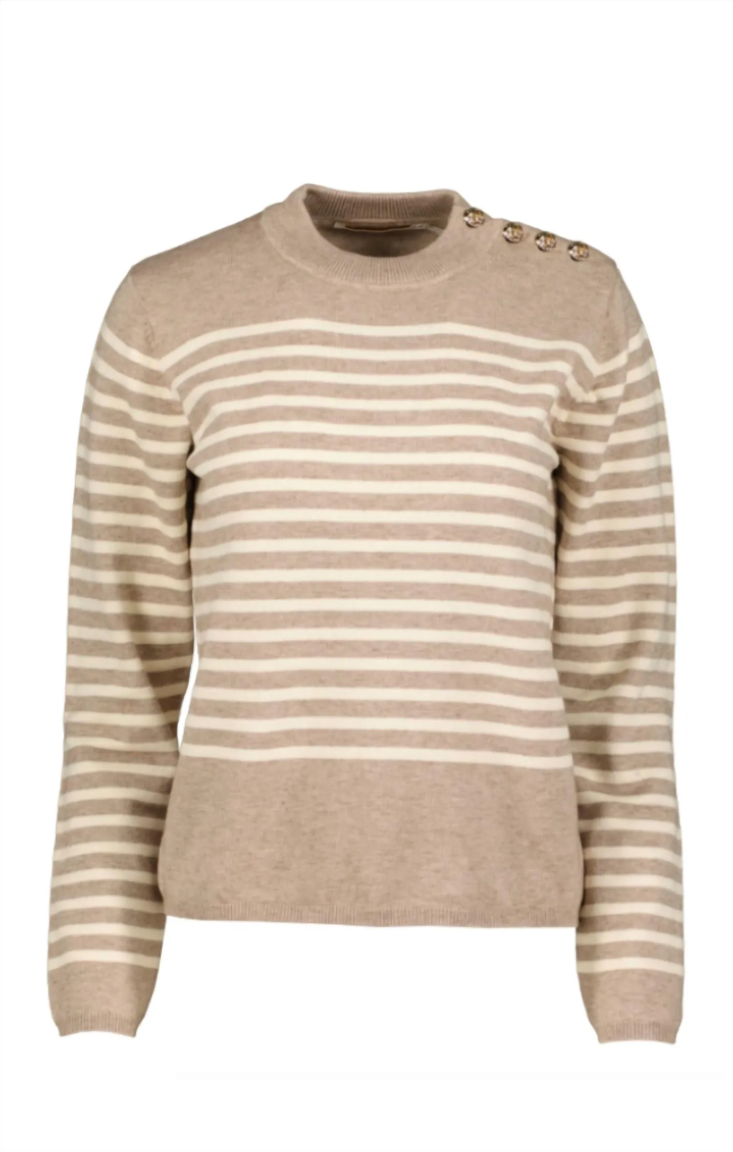 Jamie Stripe Sweater In Camel