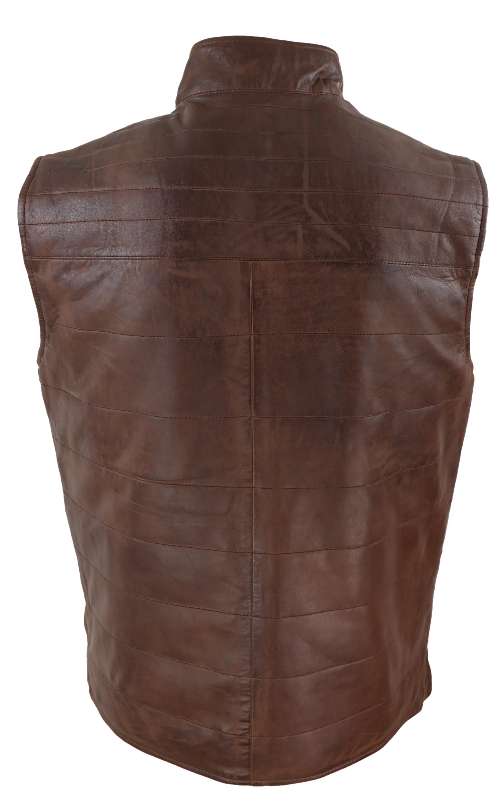 Japanese Style Leather Waistcoat Gilet