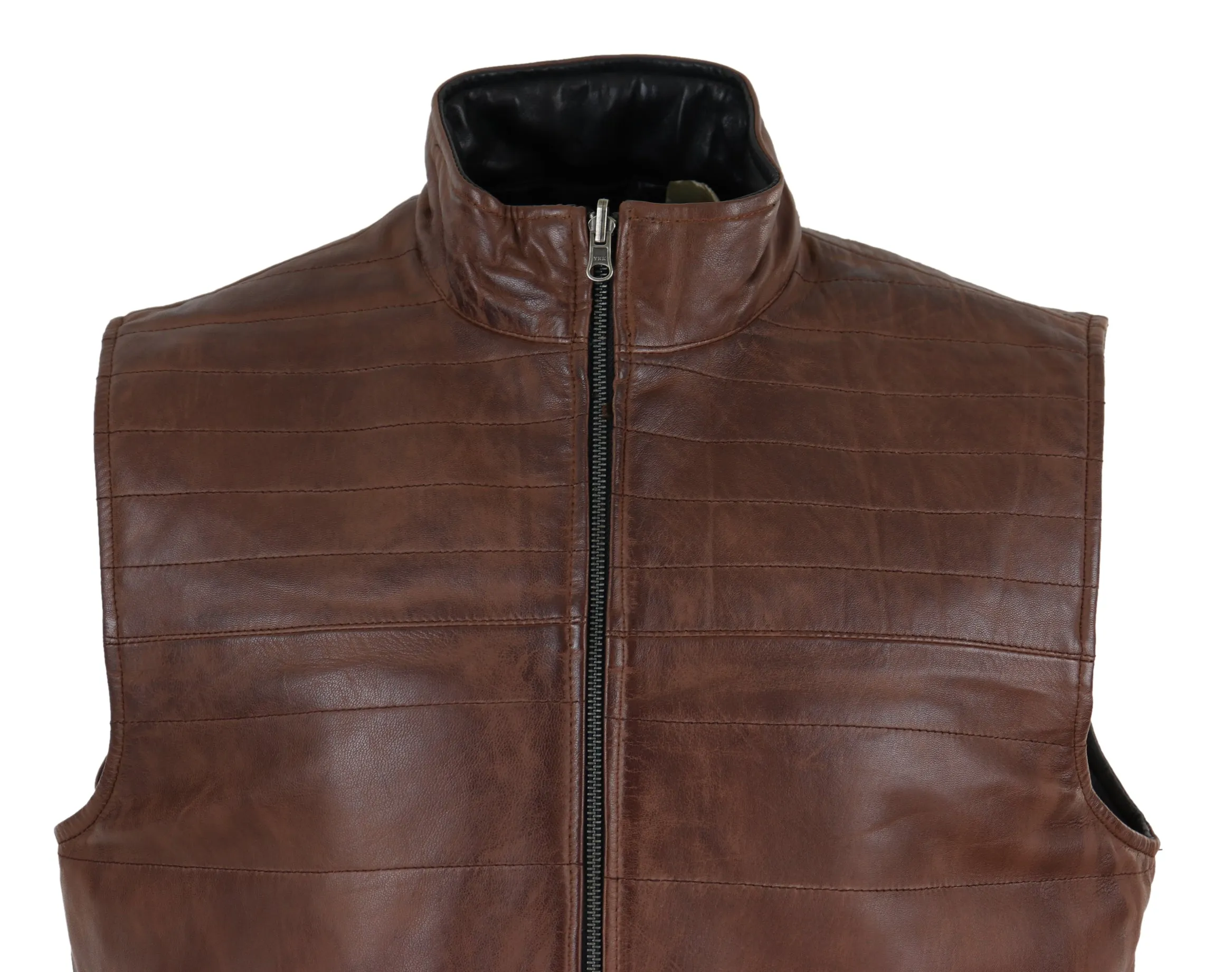 Japanese Style Leather Waistcoat Gilet
