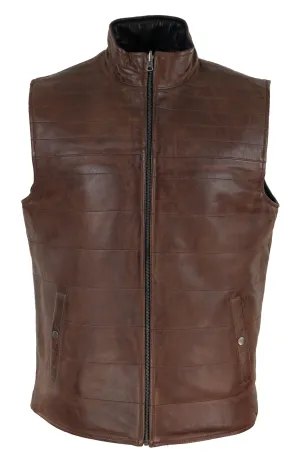 Japanese Style Leather Waistcoat Gilet