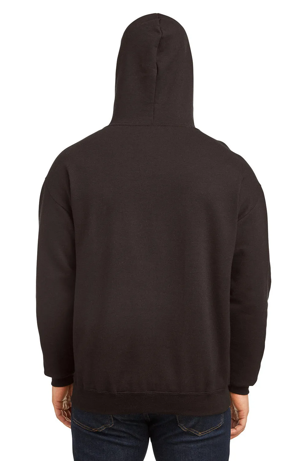 Jerzees Mens NuBlend Fleece Pill Resistant Billboard Hooded Sweatshirt Hoodie w/ Pouch Pocket - Black/White - Closeout