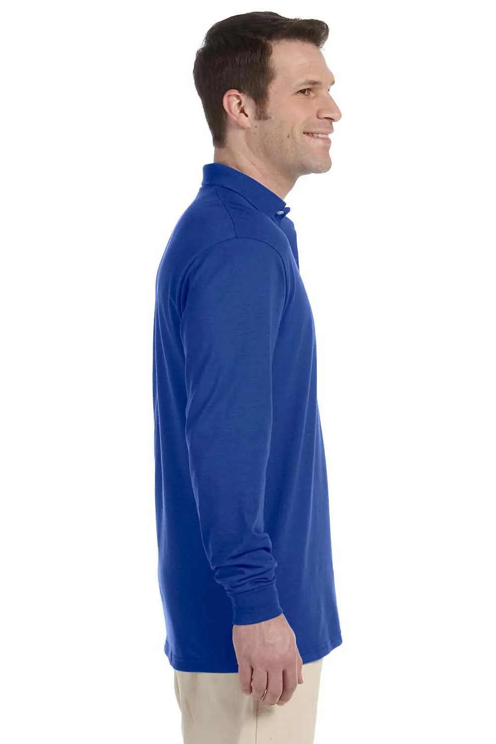 Jerzees Mens SpotShield Stain Resistant Long Sleeve Polo Shirt - Royal Blue