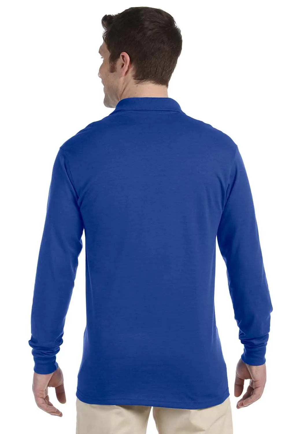 Jerzees Mens SpotShield Stain Resistant Long Sleeve Polo Shirt - Royal Blue
