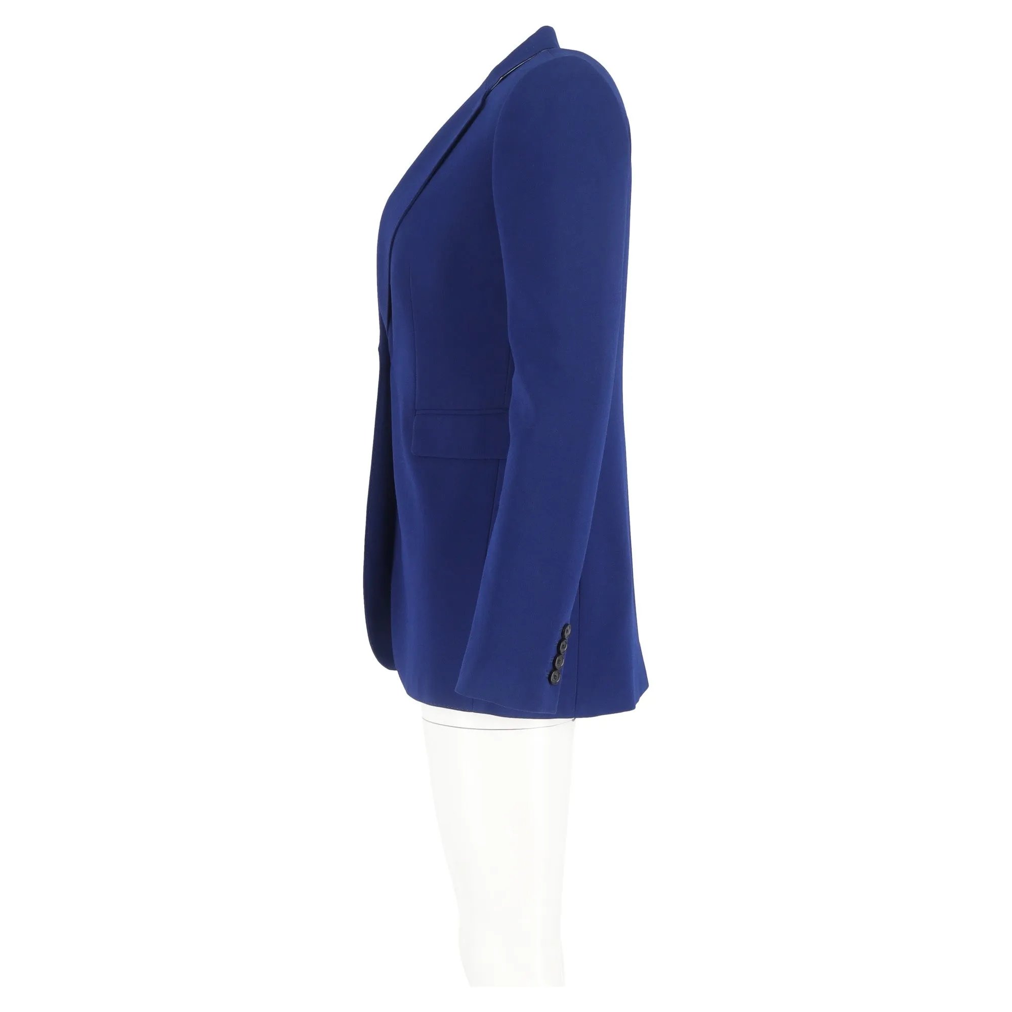 Joseph Single-Breasted Blazer with Pockets in Blue Wool