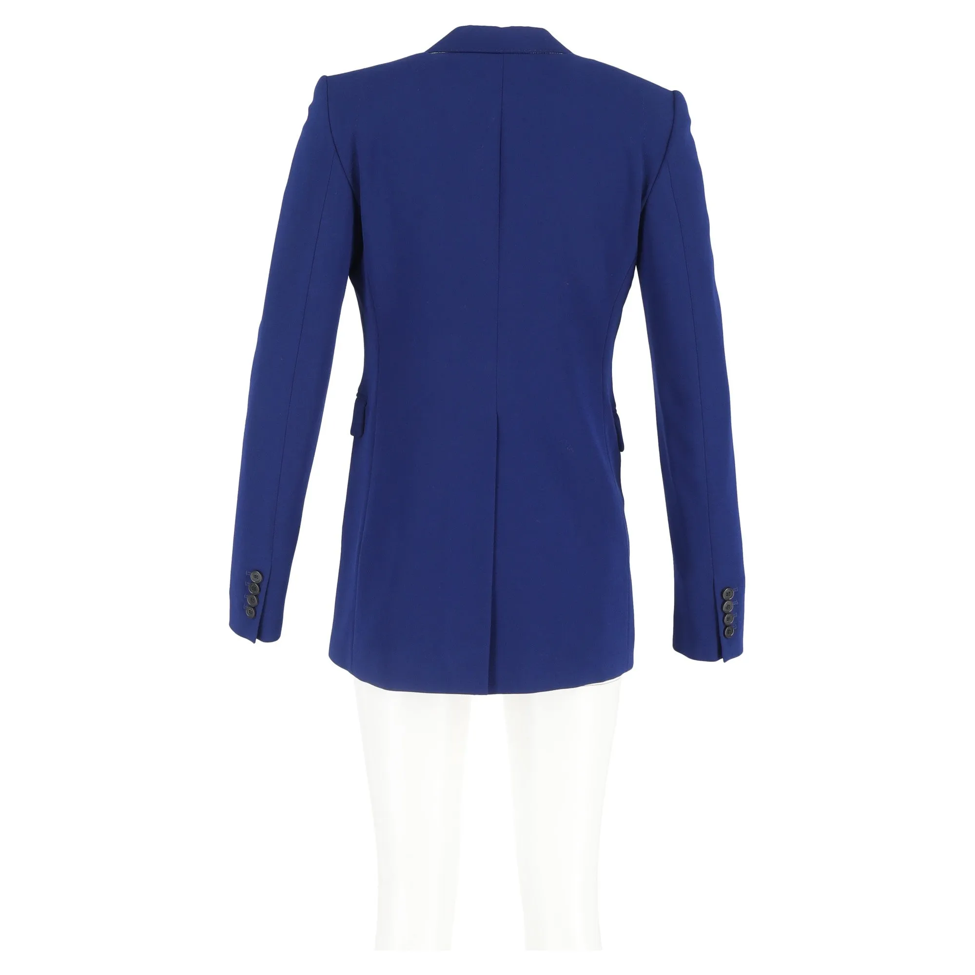 Joseph Single-Breasted Blazer with Pockets in Blue Wool