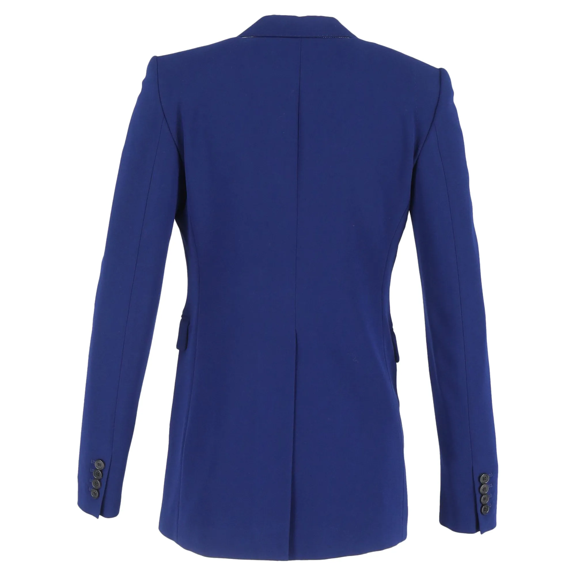Joseph Single-Breasted Blazer with Pockets in Blue Wool