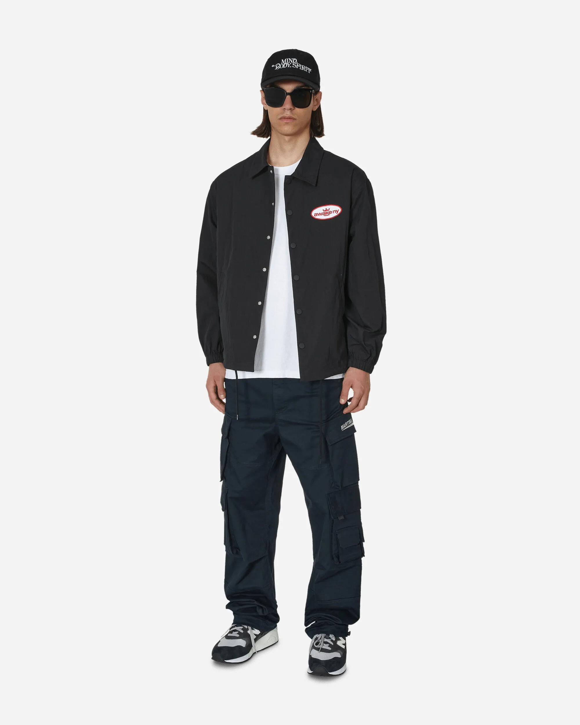 King Logo Twill Coaches Jacket Charcoal