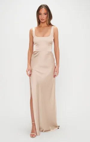 Lana Maxi Dress ~ Champagne Luxe Satin