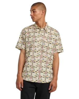 Lauryn Alvarez Eye Floral Shirt in Light Khaki