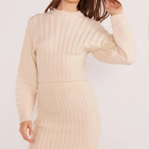 Layla Ribbed Sweater In Winter White