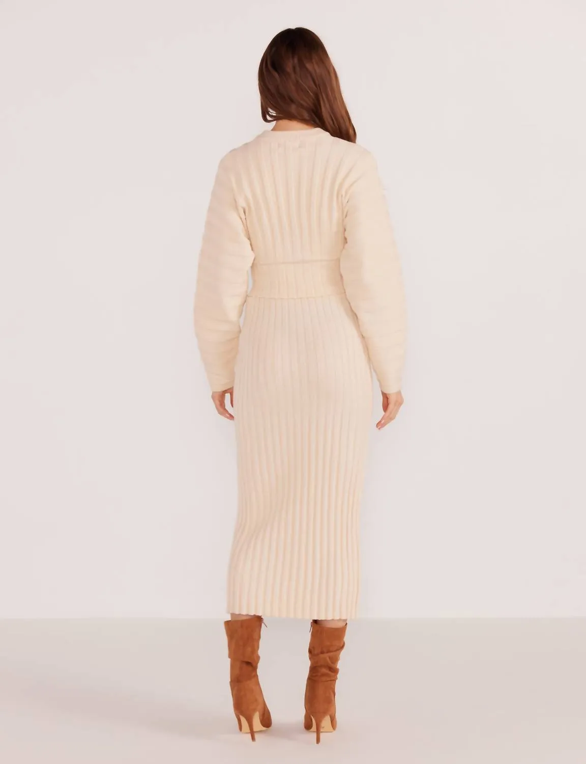 Layla Ribbed Sweater In Winter White