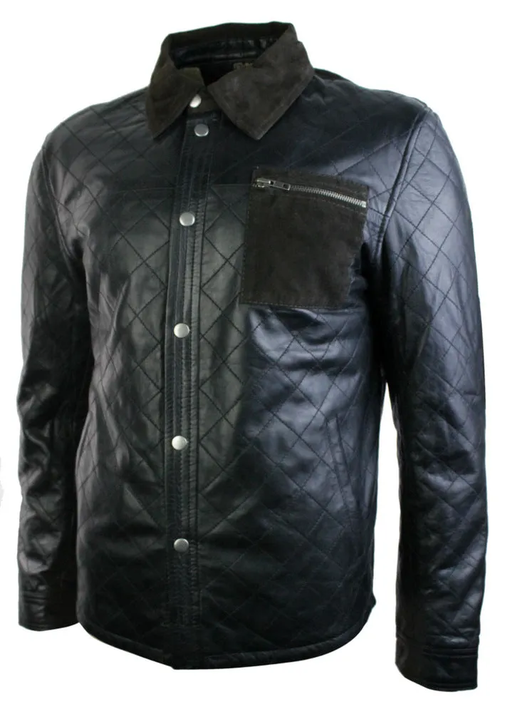 Leather Safari Quilted Jacket Suede