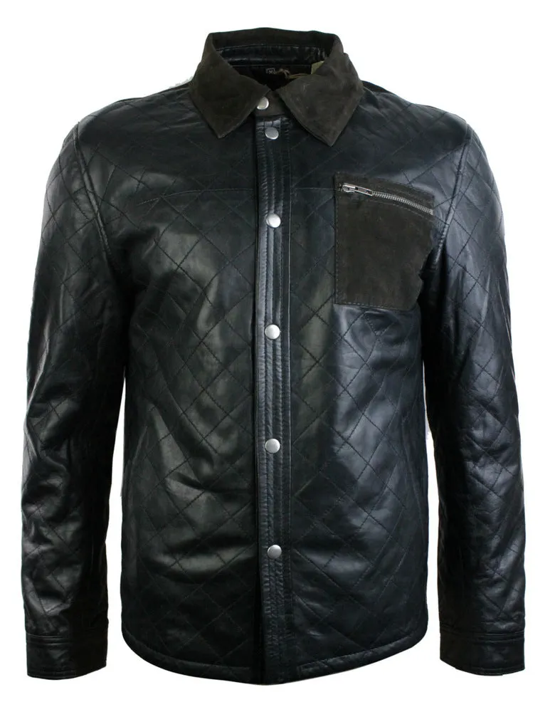 Leather Safari Quilted Jacket Suede