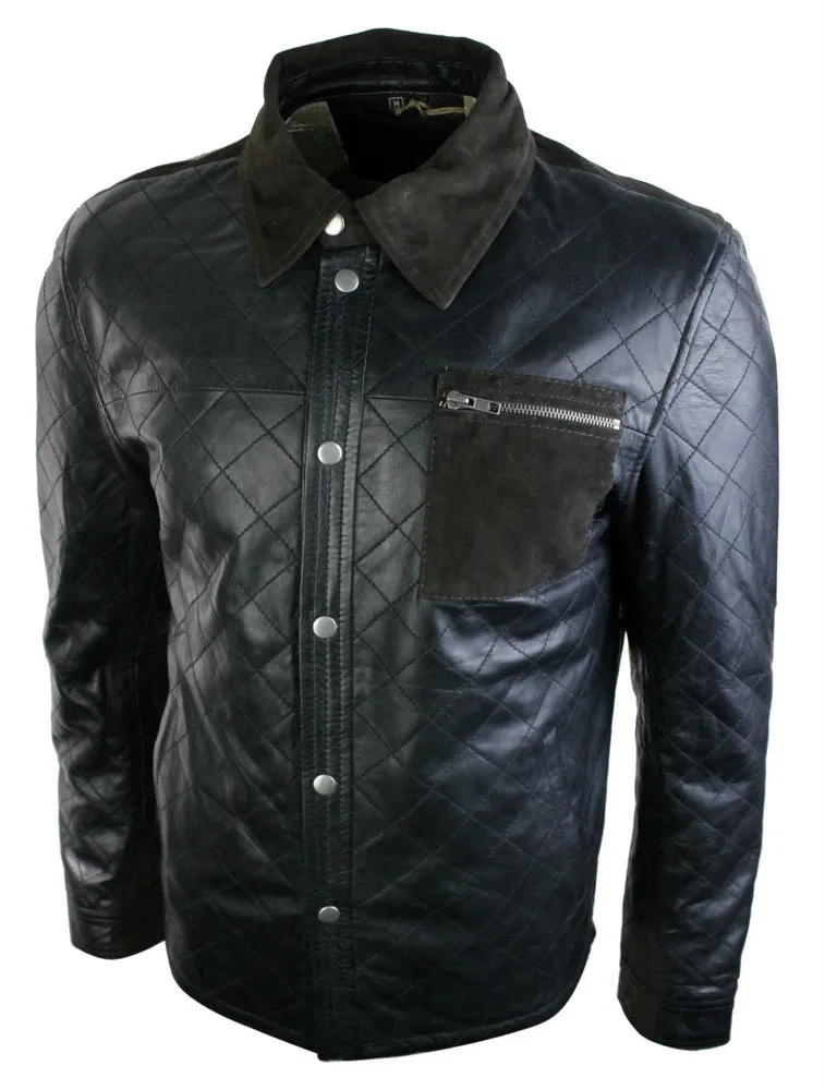 Leather Safari Quilted Jacket Suede
