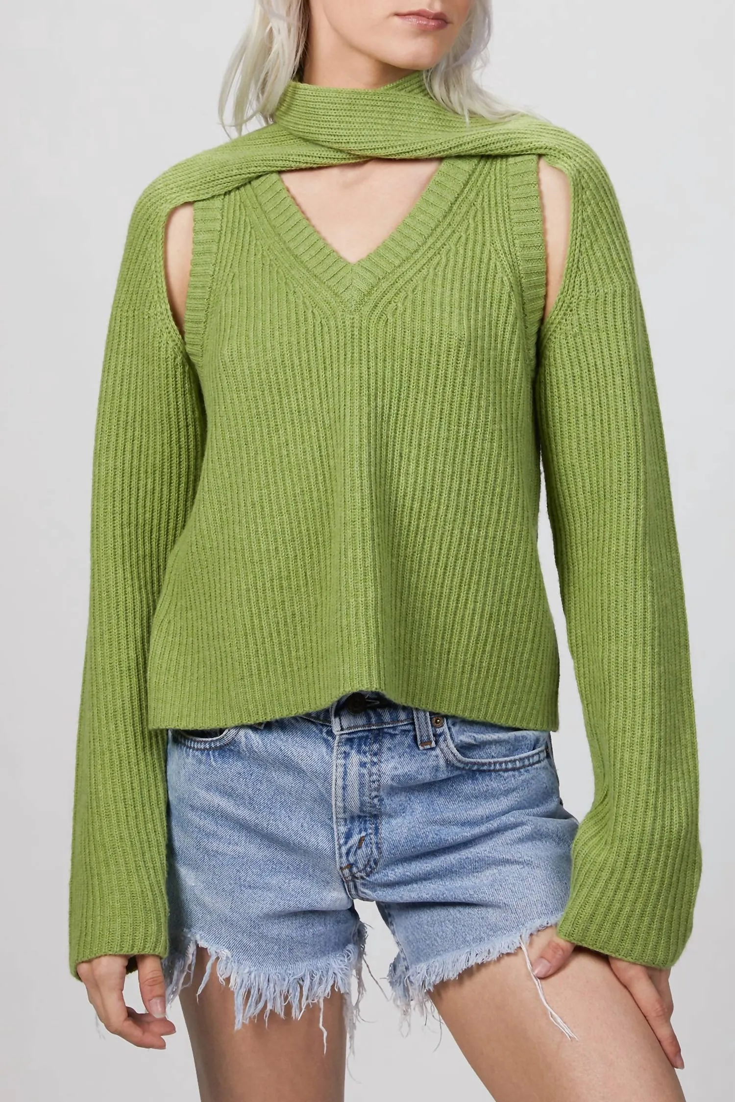 Loop Chunky Knit Sweater In Sage