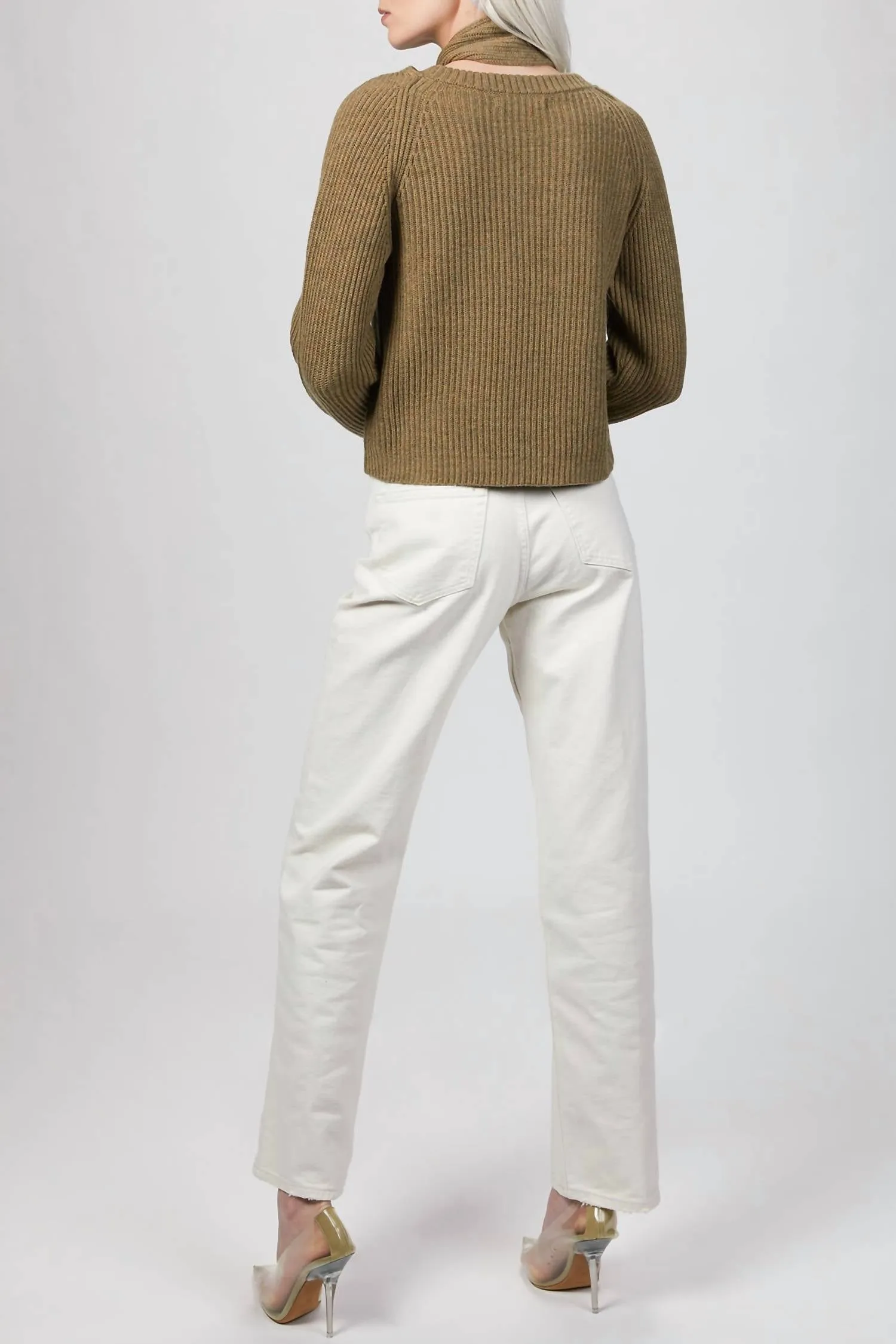 Loop Chunky Sweater In Olive